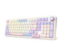 Redragon K768 PRO 100 Keys Wireless Gasket RGB Gaming Keyboard, Massive 8000 mAh PBT Mechanical Keyboard w/Hot-Swap Socket, Dedicated Knob Control & 5-Layer Noise Dampening, Custom Yolk Linear Switch