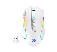 Redragon M612 PRO RGB 8000 DPI Wired/Wireless 9 Programmable Buttons 6 Backlit Modes Gaming Mouse, White WHITE