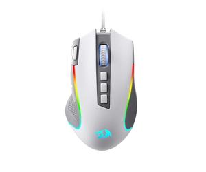 Redragon M612 RGB Gaming Mouse, 8000 DPI Wired Optical Gamer Mouse with 11 Programmable Buttons & 5 Backlit Modes, Software Supports DIY Keybinds Rapid Fire Button, Gray&White