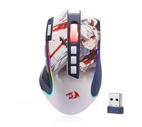 Redragon M612AK PRO RGB Gaming Mouse, 8000 DPI Wired/Wireless Optical Mouse with 9 Programmable Buttons & 7 Backlit Modes, BT & 2.4G Wireless, Software Supports DIY Keybinds Rapid Fire Button