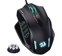 Redragon M908 Impact RGB LED MMO Gaming Mouse with 12 Side Buttons, 12,400DPI Optical Wired Ergonomic Mouse, 18 Programmable Macros