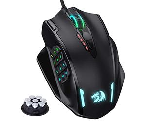 Redragon M908 Impact RGB LED MMO Gaming Mouse With 12 Side Buttons, Optical Wired Ergonomic Mouse with Max 12,400DPI, High Precision, 18 Programmable Macro Shortcuts, Comfort Grip