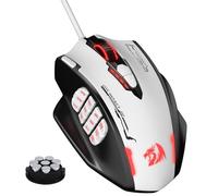 Redragon M908WB Impact RGB LED MMO Gaming Mouse with 12 Side Buttons, Optical Wired Ergonomic Mouse with Max 24,000 DPI, High Precision, 18 Programmable Macro Shortcuts, Comfort Grip