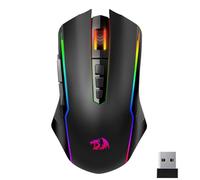 Redragon M914P Wireless Gaming Mouse, Tripe-Mode 2.4G/USB-C/Bluetooth Mouse Up to 12000DPI, RGB Backlit, 9 Programmable Buttons, Rechargeable Wireless Mouse, Ergonomic Mouse for PC/Mac Gamer-Black