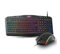 Redragon S101 Wired Gaming Keyboard and Mouse Set, UK Layout, RGB Backlight, Mechanical Feeling Ergonomic Keyboard and Mouse, 4200 DPI, 7 Programmable Buttons, Gaming or Working for PC/Mac