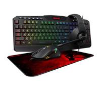Redragon S103-BA Gaming Keyboard, M705 Mouse, P001 Mouse Pad, Headset Combo, RGB backlit Gaming Keyboard K503, Programmable backlit Gaming Mouse, Medium size Gaming Mouse Pad, PC Gaming Headset Value Combo Set