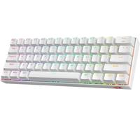 Redragon White Mechanical Gaming Wireless Keyboard | K530W-Pro Draconic 60% 61 Keys TKL | 2.4Ghz Bluetooth 3.0-5.0 USB | Compact Gamer Keyboard | Brown Switches | RGB Lighting