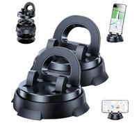 Redreeer Car Phone Holder Mount, Redreeer Car Phone Mount, 360-Degree Rotatable Mobile Holder with Non-slip Base, Washable Gel Pad, No Installation Required, Suitable for All Models (2pcs)