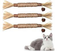 Redreo Chewing Wood Sticks for Cats - 3 Pieces, Teeth Care and Against Bad Breath, Natural, Safe