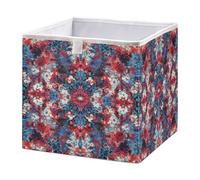 Reds Blues Geometric Shapes Cube Storage Boxes 28x28x28 cm Square Bins Collapsible Cube Box Organiser for Organising Clothes