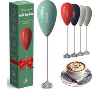 Redsack Waterproof Electric Whisk Milk Frother Handheld - USB Rechargeable Hand Whisk Electric Coffee Frother for Kitchen, Traveling - Double Coil Frappe Maker Coffee Stirrers with Portable Bag (Teal)