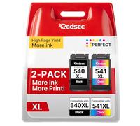 Redsee 540XL and 541XL Ink Cartridges Replacement for Canon 540 and 541 Ink Cartridges PG 540XL Black and CL 541XL Colour for Canon Pixma TS5150 TS5151 MG3600 MG3650S MG3250 MG4250 MG2150 (2 Pack)
