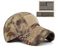 REDSHARKS Tactical Camo Hat with American Flag Patch, Highlander-bk, XL