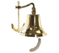 RedSkyTrader 10" Brass Anchor Bell - Nautical Ship Boat