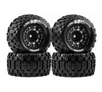 REDSPIDER 1/16 RC Truck Tires Wheel 12mm Hex for Traxxas Mini Maxx 107154-1 Mini XRT VXL 108076-1 E-Revo Mini XRT MJX 16207 16210 16209 16208 HSP 94186 LOSI 1/18 Mini LMT (4PCS) (Black)