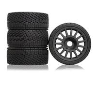 REDSPIDER•1/8 1/7 RC Rally Car Tires On Road Tyres 17mm Hex Nylon Wheels Rims for 1/7 1/8 Scale Racing Car KM WRC C3 ARRMA Felony Infraction Limitless RC On-Road Car (Black)