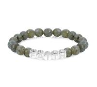 Redsprit Faith Beaded Bracelets for Women Men Natural Stone Round Beads Semi-Precious Stretch Bracelet Jewelry, One Size, Gemstone, spectrolite