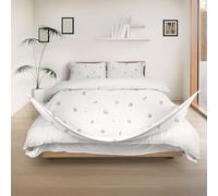 REDSSEN 3 Side Opening Duvet Covers Set - 400TC Organic Cotton, 3 pieces with Duvet Cover, Two Pillowcases, Super King Size Luxury Bedding Sets, Rose Garden