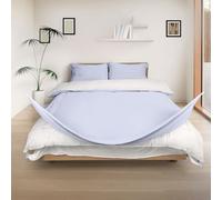 REDSSEN Cloud Blue 3 Side Opening Duvet Cover Set King - 400TC Organic Cotton Easy Change Bedding with Zipper, Quick Fit Duvet Cover + 2 Pillowcases (King Size, Blue)