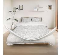REDSSEN Easy Change Duvet Cover Set with 3 sided zipper | Zip Around Design | Easy to Put On & Take Off | 400TC Organic Cotton Quilt Cover | Double Size | Grey Bloom Floral
