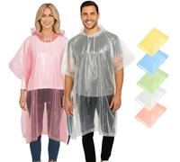 REDSTAR Coloured Disposable Rain Ponchos for Adults - Assorted Disposable Rain Poncho Adult Waterproof Pac a Mac Women and Men - Emergency Lightweight Pac a Mac for Travel and Festival Accessories