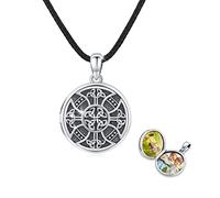 REDSUN Celtic Knot Locket Necklace 925 Sterling Silver Cross Necklace Photo Lockets Celtic Necklace That Holds Picture Pendant Jewellery for Women Men Son Boyfriend Gift