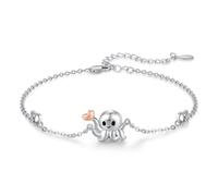 REDSUN Octopus Bracelets for Women, S925 Sterling Silver, Heart Shaped Animal Bracelet, Adjustable Bracelet, Jewellery, Birthday Gifts, 18 + 5 cm