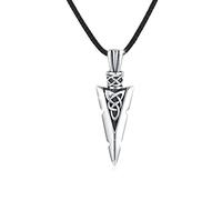 REDSUN Thors Pendant Necklace with Thor Hammer Pendant 925 Sterling Silver Thors Arrowhead Anchor Hammer Celtic Pendant Amulet Jewellery for Men Son Boys Unisex, 33 × 10 mm (1,29 × 0,39 Zoll