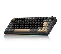 RedThunder K75 70% Wireless Mechanical Gaming Keyboard with Button, QWERTZ 82 Keys, Soft Gasket, BT/USB-C/2.4GHz, Software, Hot-swap, Tactile Linear Switch, RGB, Abrasion Resistant PBT Keycaps