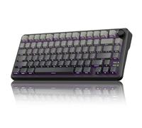 RedThunder K75 75% Wireless Mechanical Gaming Keyboard,Creamy Gasket-Mounted,Volume Knob,US Layout,Keycaps-Side Print,2.4G/BT/USB-C,RGB Underglow Lighting,Hot swappable Fast Apricot Switch for PC Mac