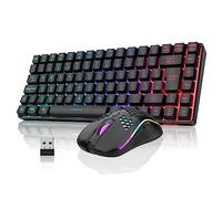 RedThunder K84 75% Wireless Gaming Keyboard and Mouse Rainbow Backlight UK Layout 85 Keys TKL Ultra Compact Mini Design Lightweight Honeycomb Gaming Mouse for PC Mac PS5 Xbox Office Gamers