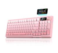 RedThunder K95 Wireless Mechanical Gaming Keyboard,w/Customizable Display & Knob,Gasket-Mounted,3 Mode 2.4G/BT/USB-C,US Layout 95 Keys,Hot Swappable Pink Switch PBT Keycaps,8000mAh Battery