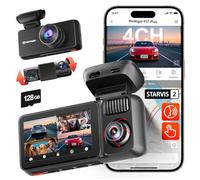 REDTIGER 4 Channel Dash Cam 2.7K+1080P*3, STARVIS 2,Included 128GB Card, 360° Front Inside and Rear Cabin Car Camera, IR Night Vision, 5GHz WiFi 6, GPS, Smart Voice Control, Touch Screen(F17 Plus)