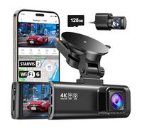 REDTIGER 4K Dash Cam Front and Rear, Fastest 5.8GHz Wi-Fi6 Dashcam with 128GB SD Card, STARVIS 2 Ultra Night Vision Dash Camera, 3.18” Screen, 170°Wide Angle, 24H Parking Mode, Max 512GB(F7NP)