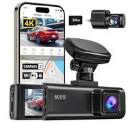 REDTIGER 4K Dash Cam Front and Rear, STARVIS 2 Sensor, 64GB Card Included, 4K/2.5K+1080P Dual Dash Camera for Cars Built-in WiFi GPS, 3.18 Inch IPS Screen, 170° Wide Angle, Parking Monitor (F7N Pro)
