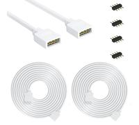 REDTRON LED Strip Extension Cable, 2 Pack 6.56ft/2M 4Pin LED RGB Extension Cable Wire with 4 Pack 10mm 4 Pin Male Connector for 5050 3528 2835 RGB LED Strip DIY Accessories
