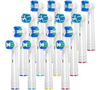 REDTRON Replacement Brush Heads Compatible with Oral B, 16Pcs Toothbrush Heads for Oral B, Works with Precision Clean, 3D White, Sensitive Clean and Floss Action