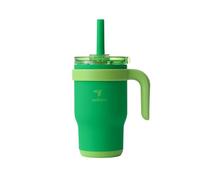 REDUCE 14 Oz Coldee Kids Tumbler with Lid and Straw - Coldee Insulated Travel Mug - Spill-Proof, Sweatproof Stainless Steel, BPA-Free - Includes Handle, Reusable Silicone Straw - Clover Green