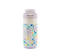 REDUCE 14 oz Hydrate Pro Stainless Steel Insulated Water Bottle - Flip Top Leak-Proof Lid,Dishwasher Safe,BPA-Free,Dual Wall Vacuum,Keeps Drinks Cold for 48 Hrs, Cup Holder Friendly - Abstract Flowers