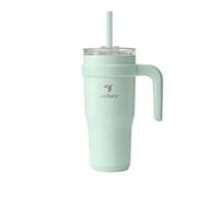 REDUCE 24 oz Stainless Steel Tumbler with Handle - Dual-Wall Vacuum Insulated Travel Mug, Sweat-Proof Lid & Reusable Straw - Keeps Drinks Cold for 24 Hrs, Fits Cupholders, Dishwasher Safe - Sea Glass