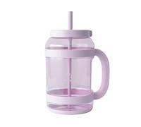 REDUCE 80 oz WaterDay Spill-proof Water Bottle, Durable Tritan Water Bottle with Integrated Carry Handle and Spill-proof Straw and Soft Sit Base, Lilac Bud