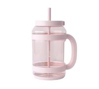REDUCE 80 oz WaterDay Spill-proof Water Bottle, Durable Tritan Water Bottle with Integrated Carry Handle and Spill-proof Straw and Soft Sit Base, Pink Quartz
