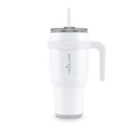 REDUCE Cold1 40 oz Tumbler with Handle - Vacuum Insulated Stainless Steel Water Bottle for Home, Office or Car, Reusable Mug with Straw or Leakproof Flip Lid, Keeps Drinks Cold All Day- Gloss White