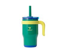 REDUCE Coldee Kids Drinking Cup with Lid and Straw, Insulated Travel Mug, Leakproof, Sweatproof Stainless Steel, BPA Free, Includes Handle, Reusable Silicone Straw, 400 ml