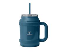 REDUCE Reusable 50 oz Cold1 Water Tumbler - Ergonomic Handle - Double-Wall Insulation - Sturdy Desktop/Tabletop Mug with Lid and Straw - BPA-Free - Stainless Steel for Gym, Home, or Office- Dark Web