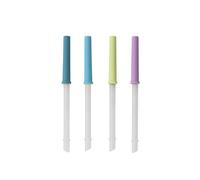REDUCE Reusable Coldee 2.0 Splash Straw Set, 4 Pack - Spill-Proof, BPA-Free, Dishwasher-Safe - Fits 14 oz Coldee Tumblers and Mugs, Assorted Colors
