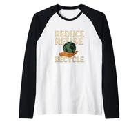 Reduce Reuse Recycle Earth Hand Eco Raglan Baseball Tee