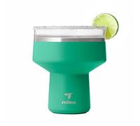 REDUCE Saltini 16oz Margarita Tumbler - Insulated Cocktail Glass with Lid | 360 sippable martini glass alternative, keeps drinks cold for 10 hours, Palm Leaf, saltable splash-proof lid,cocktail tumbler