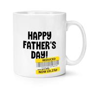 Reduced Sticker Happy Fathers Day 10oz Mug Cup Dad Funny Joke Cheap Gift