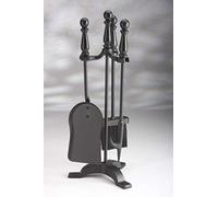 REDUCED TO CLEAR. LESS THAN HALF PRICE! Inglenook 4 Piece Black Fire Companion Set Fireplace Fireside Tools Hearth Shovel Poker Stand Brush